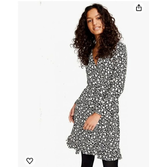 Samsoe Samsoe Black white Floral Mini Dress L - Picture 8 of 9